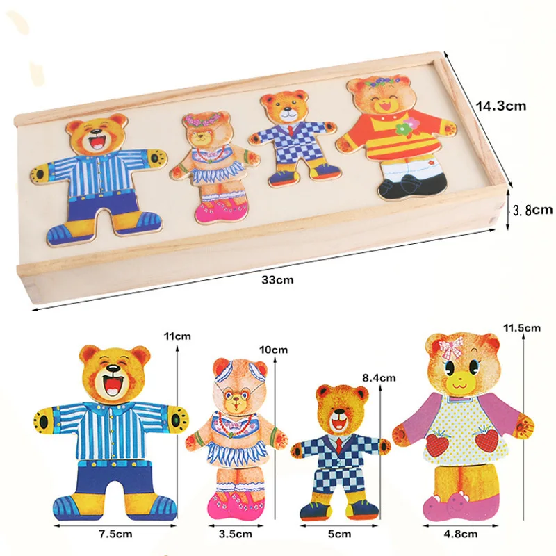 Bear Dressing Wooden Puzzle Game Keyword 6