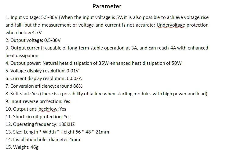 DC-DC Buck Boost Converter Module 5.5-30V to 0.5-30V 4A 35W Adjustable Step Up Down Voltage Regulator LCD Digital Voltmeter image 6