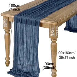 Elegant Sage Semi-Sheer Gauze Table Runner for Vintage and Boho Decor (6)