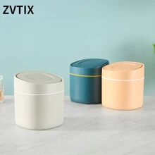 

Plastic Mini Desktop Trash Pack Cans Push-type Pop-lid Car Garbage Bins Paper Basket Fruit Peel Storage Box Garbage Bins Kitchen