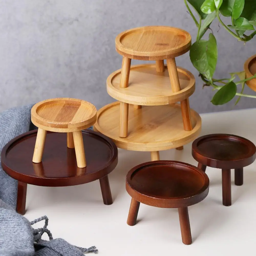 Description Picture 2 of itemWooden Plant Holder Stool Multifunctional Small Round Table For Potted Plant Fish Tank Indoor Plant Pot Display Stand Home Decor