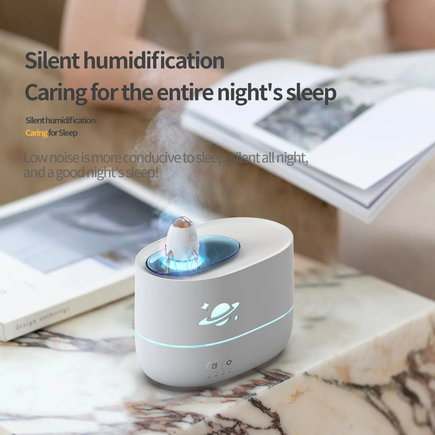 Creative Rocket Humidifier Aromatherapy Machine Household Colorful Dazzling Light Perfume Nano Mist Essential Oil Air Diffuser 4