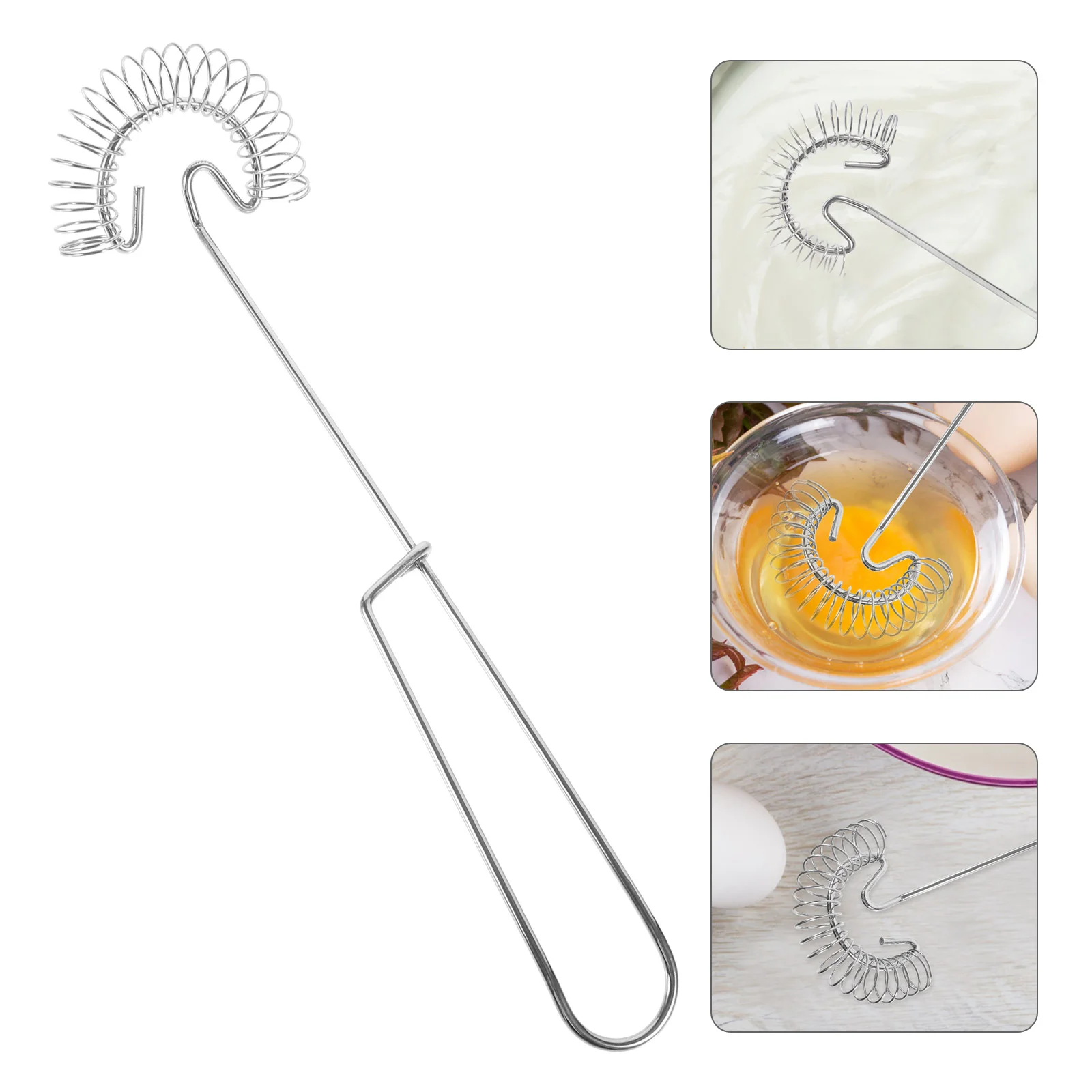

Sprung Whisk Egg Beater Hand Stainless Steel Cream Mixing Manual Milk Frother Spring