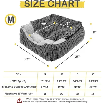 Rectangle Cave Hooded Blanket Puppy Bed,Luxury Anti-Anxiety Orthopedic Cat Beds for Indoor Cats,Warmth and Machine Washable 2