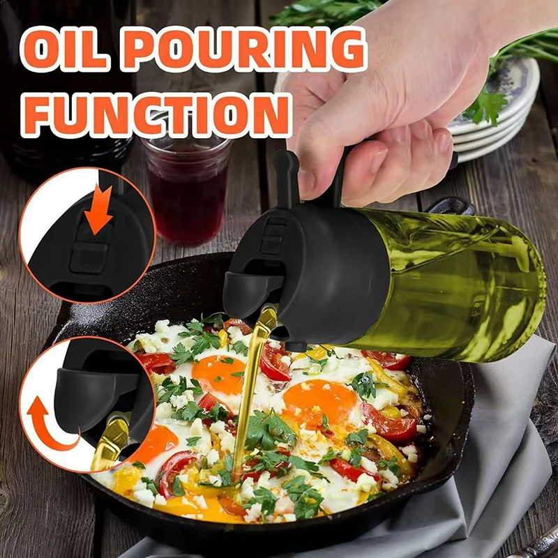 2-in-1 Dark Glass Oil Sprayer Olive Oil Dispenser Lightproof Sprayer For Cooking Salads And Barbecues Barbecue Tools