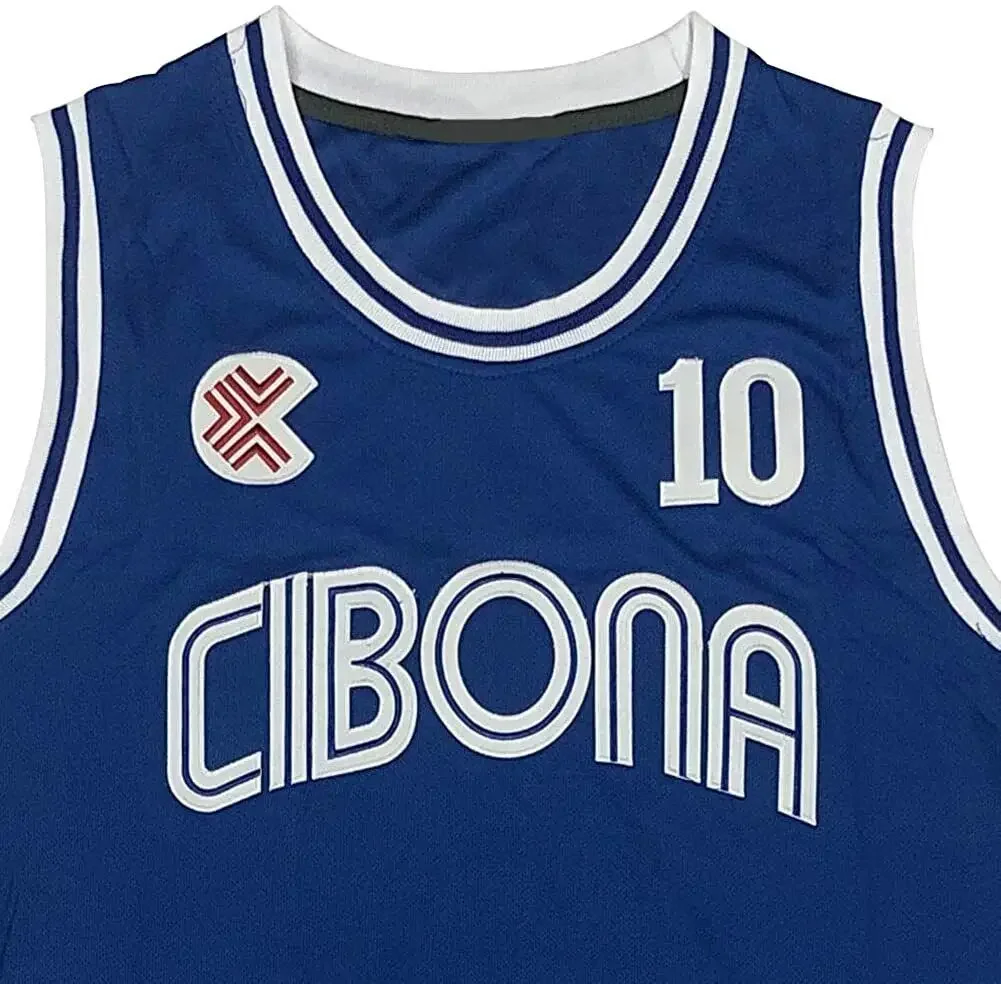 Basketball Jerseys Men's Drazen Petrovic Basketball Jersey 10 # Cibona European Blue All Stitched