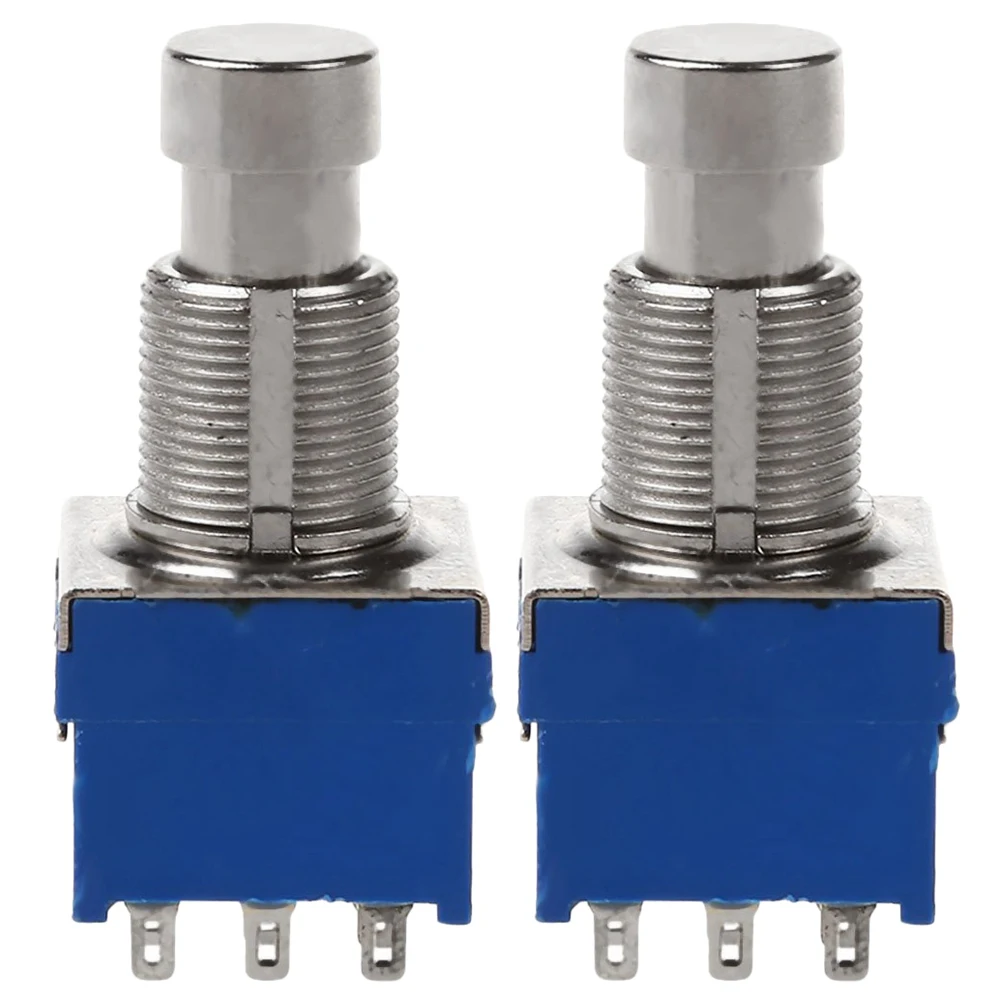 

2 шт., переключатели для создания гитарных эффектов, 9-Pin 3Pdt, стандартный металлический переключатель, True Byp, синий