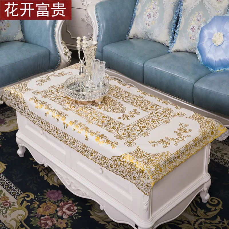 

F158 table cloth waterproof, oil proof, scald proof, and wash free European rectangular PVC dining table mat minimalist t