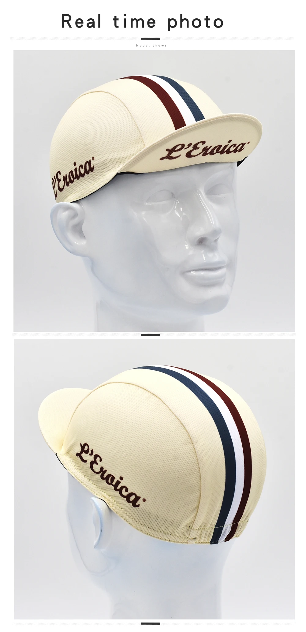 Klassische Retro-Radkappe für den Außenbereich, Sport, atmungsaktiv, schnell trocknend, Unisex – Detail 3