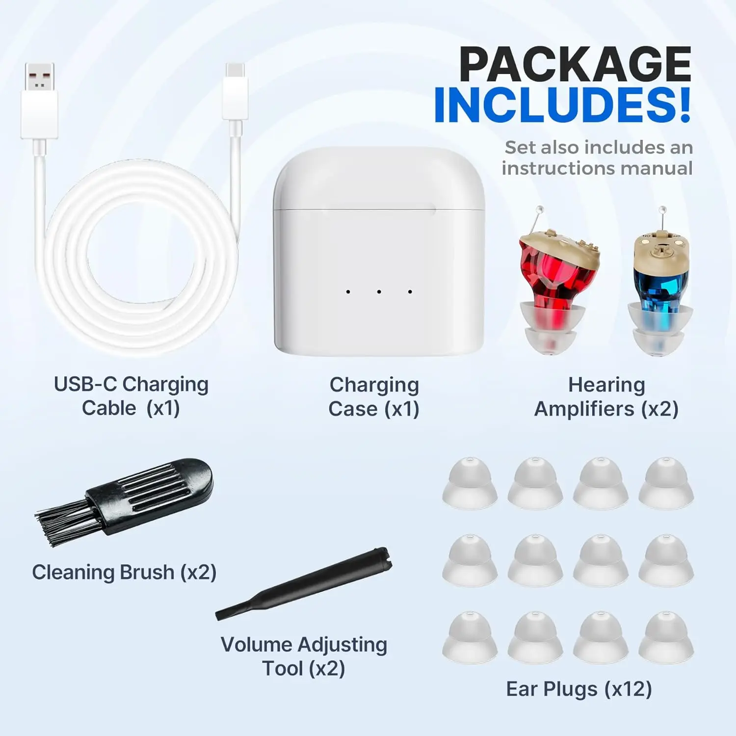 Hearing Aid Rechargeable Mini Wireless Speaker Elderly Invisible Earphone