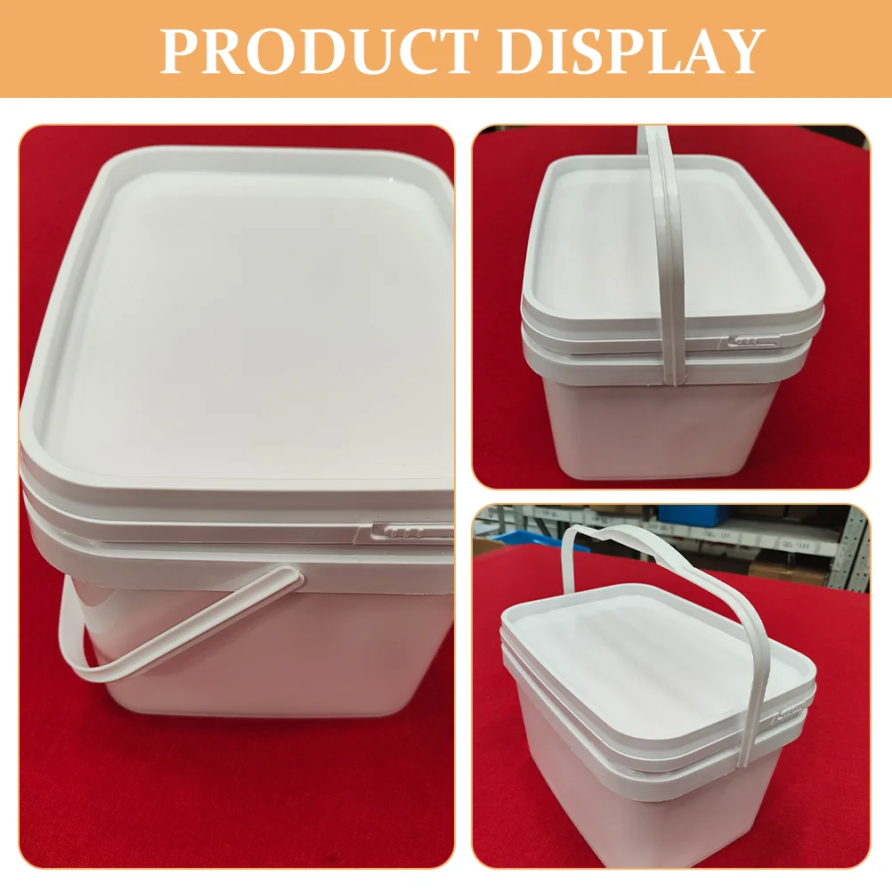 Food Containers with Lids Paint Bucket Empty Pigment Cover Storage White Holder