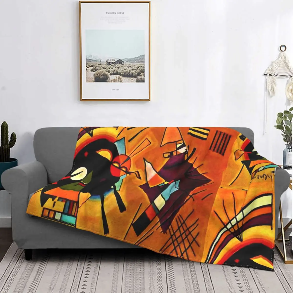 

Абстрактный кубизм Kandinsky, русское одеяло художника, бархатное всесезонное супер теплое одеяло для автомобиля, плюшевое тонкое одеяло