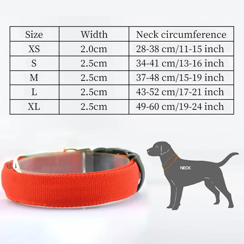 LED Dog Collar Pet Necklace For Small Dogs Cat