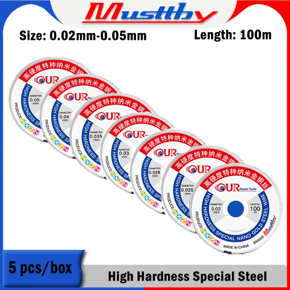 Musttby 0.05mm 골드 와이어, 아이패드, 삼성 탭, LCD 터치 스크린, 절단선 분리 합금강, 몰리브덴 와이어 수리 도구