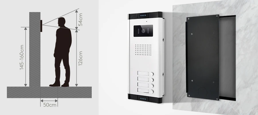 S2ea96d5cd8764e1b8f2e61f01308ab75u HOMSECUR 520C-4 Doorbell Camera For HDS Video Door Phone Intercom System 4 Families