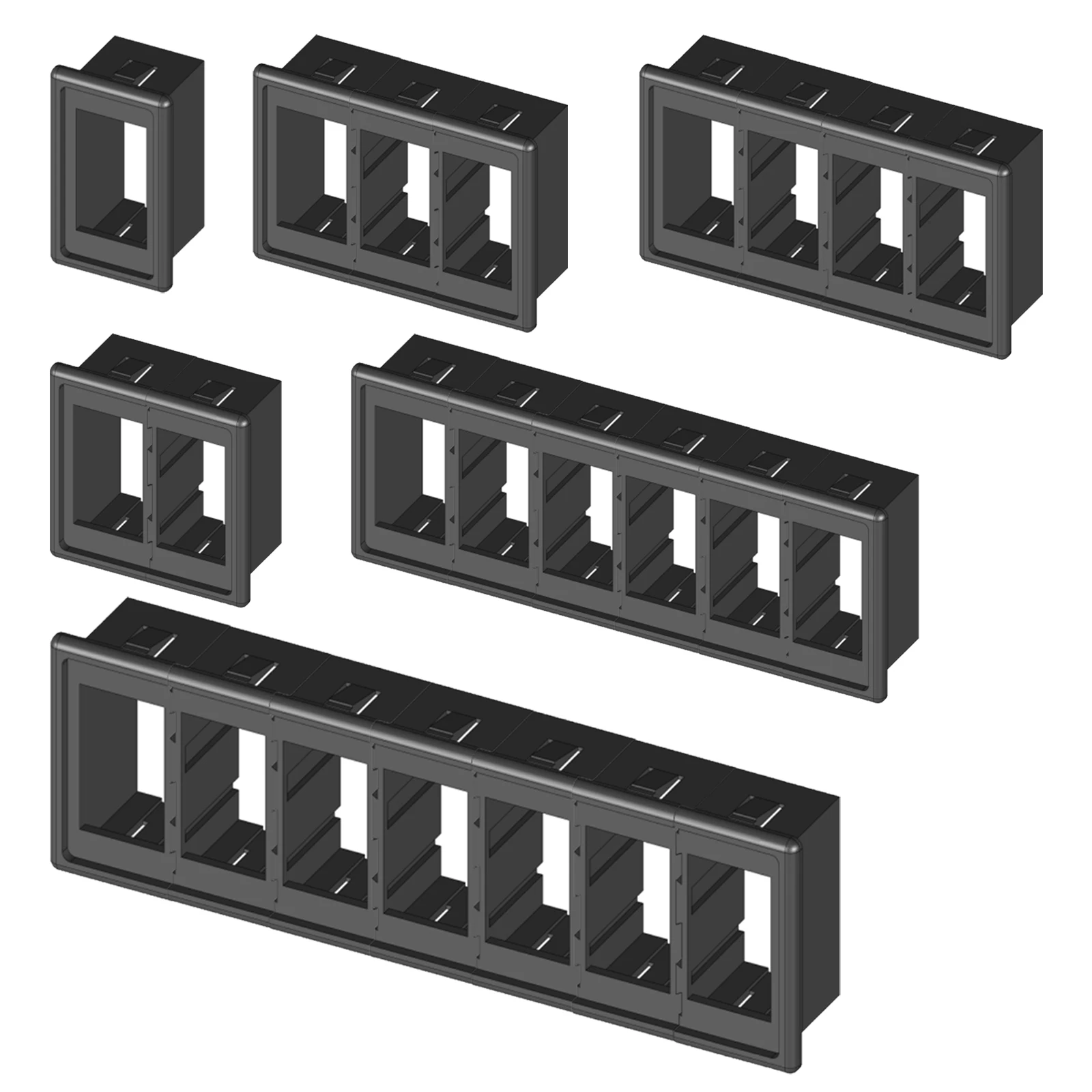 CXT-ABS 1-8 Schaltergehäusehalterung, bündig montierbares Panel, Armaturenbrett-Panel für Auto, Boot, DIY-Halterungsrahmen für Schalter vom Carling-Typ