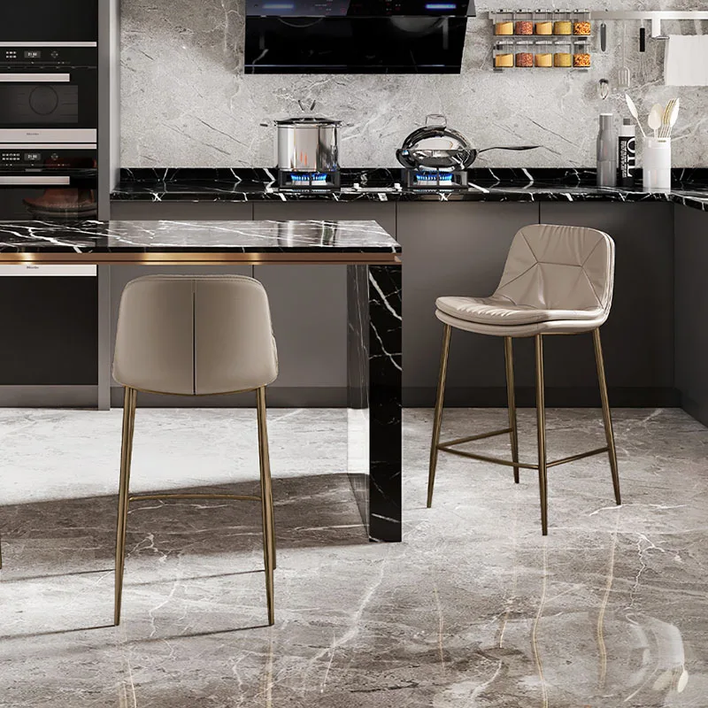 

Nordic Reception Bar Stools Highchairs Kitchen Luxury Backrest Bar Stools Counter Modern Taburetes Altos Cocina Home Furniture