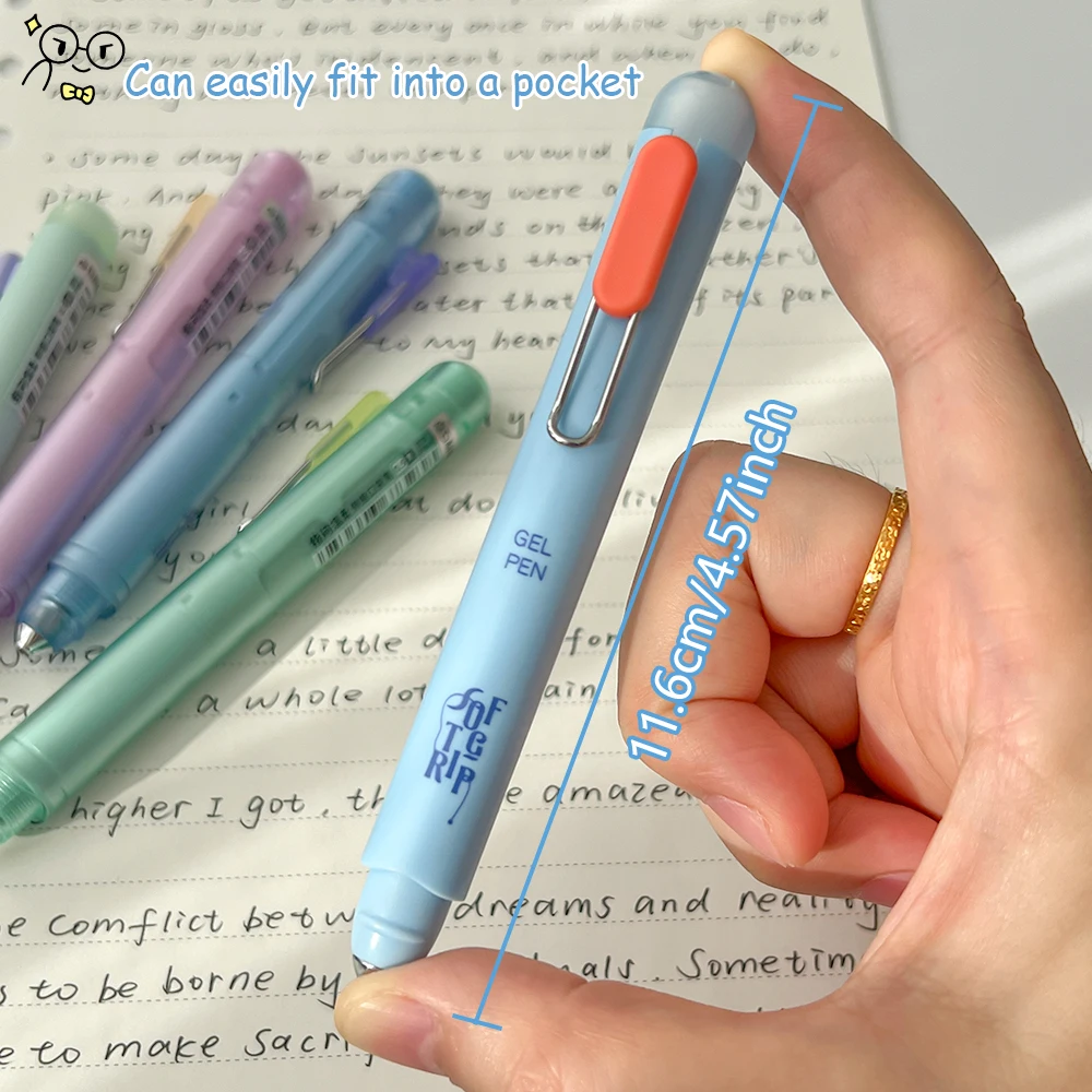 3/4 lustiger einziehbarer Taschenstift, 0,5 mm, einfacher, schnell trocknender Gelstift, Arbeitszimmer, Büro, IG-Stil, modischer Taschenstift – Detail 2