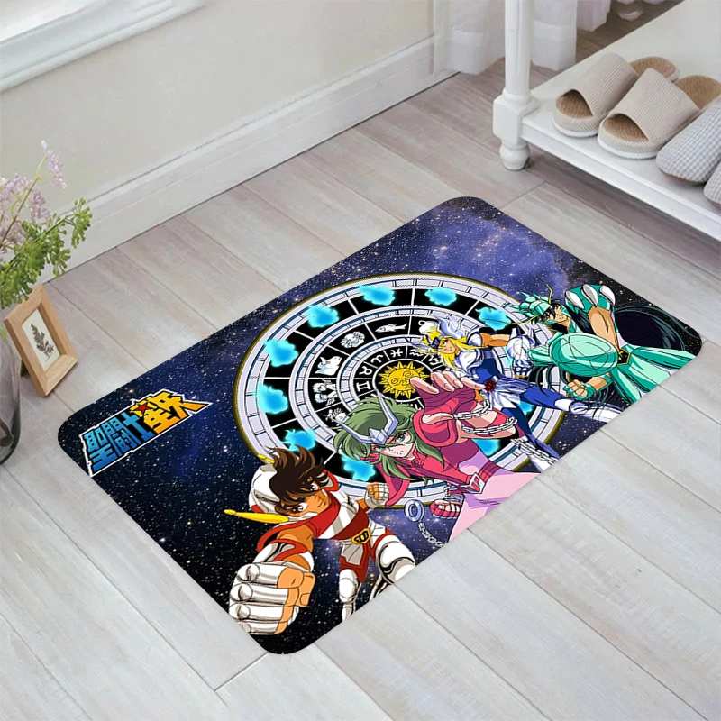 

Saint Seiya Anime Floor Mat Room Rugs Carpets Balcony Carpet Entrance of House Kitchen Rug Home Foot Doormat Door Mats Bathroom