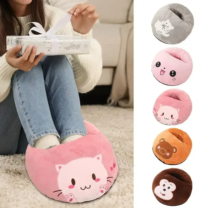 USB Foot Warmer Thermal Heater for Soft Plush Warm Cover Electric Heating Feet for Home Bedroom