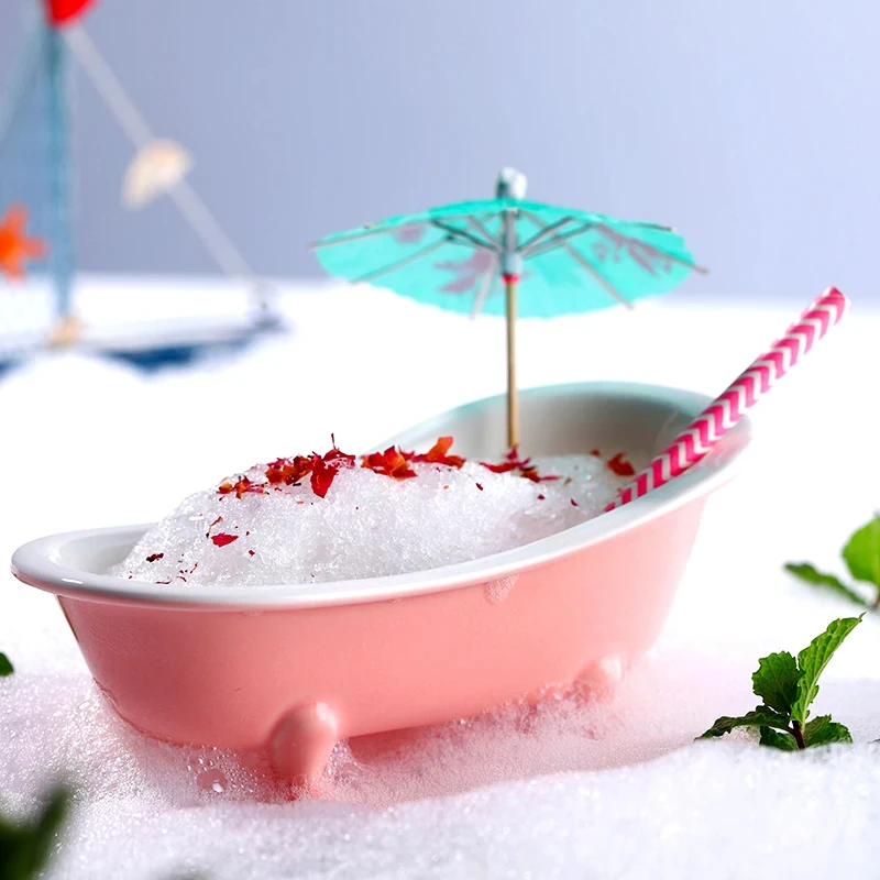 Cocktail Glass Originality 3D Realistic Bathtub Cocktail Glass Tiki Wine Cup Bar Charms Sorbet Smoothie Milkshake Cold Drink Glasses Container