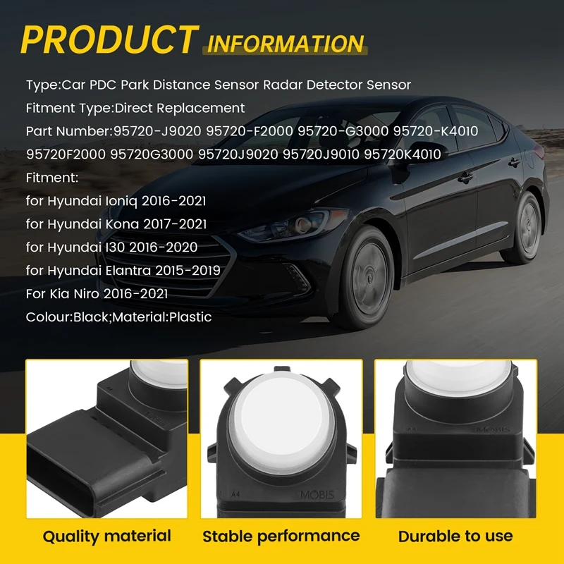 Car Radar PDC Parking Sensor 95720-F2000 95720-G3000 For Hyundai Elantra Kona Ioniq I30 Kia Niro-95720-K4010