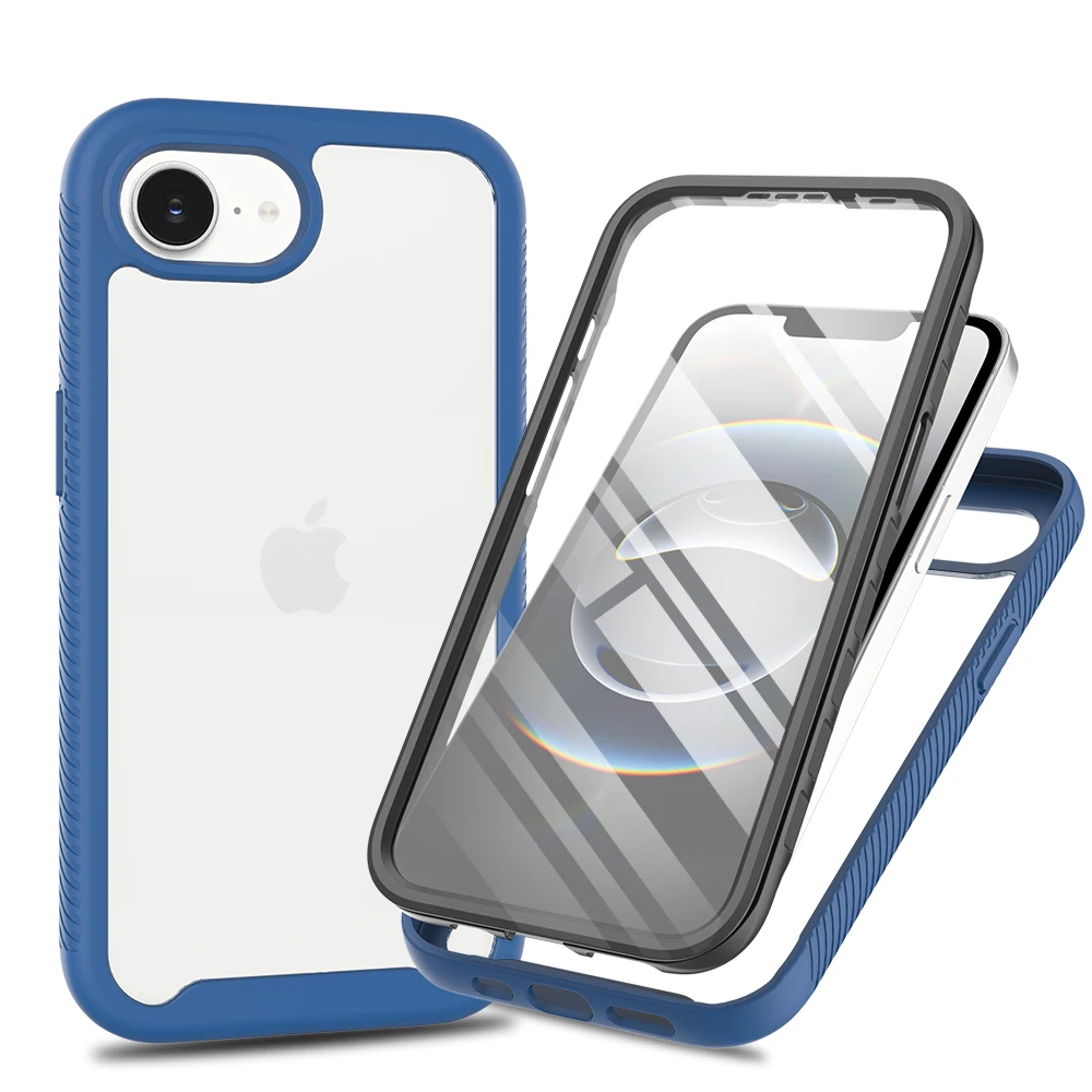 Ultimate 360° Protection Transparent Shockproof Phone Case with PET Screen Film