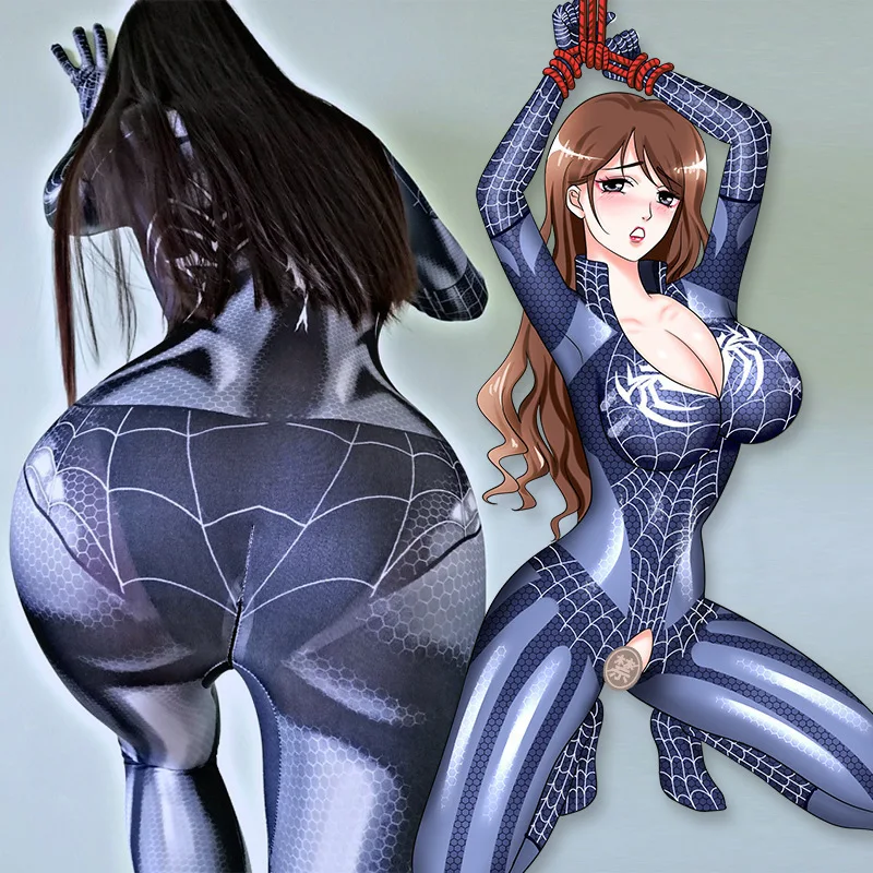 MJ-traje-Sexy-de-Spiderman-para-mujer-traje-Zentai-con-entrepierna