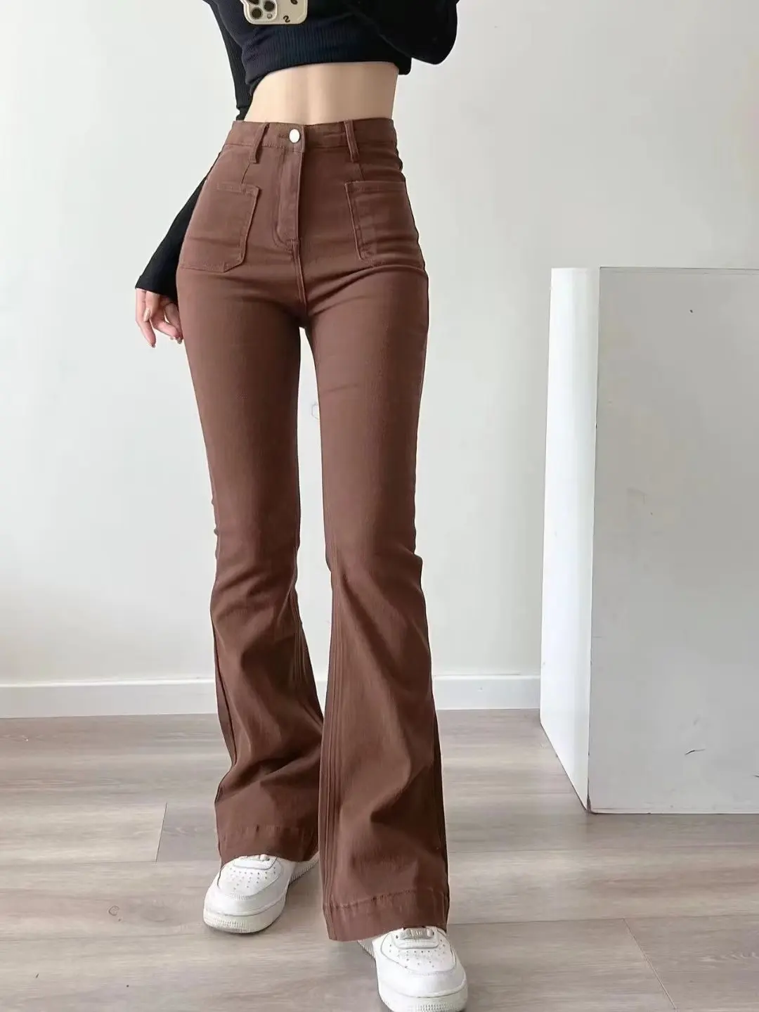

Vintage Fashion Harajuku Korean Streetwear Woman Summer Luxury Flared Skinny Pants High Waisted Aesthetic Trousers Clothing