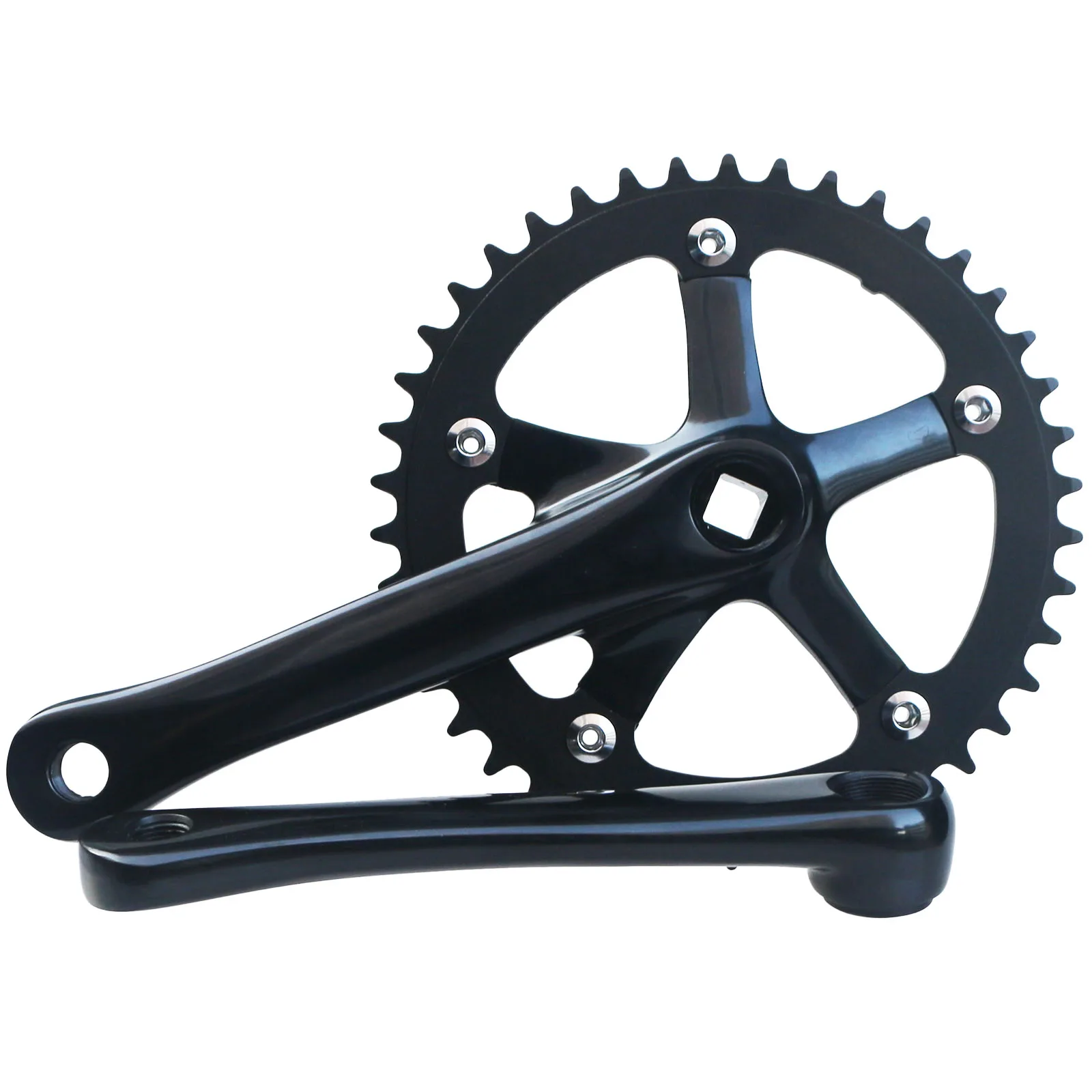 Fixed Gear 130BCD 165mm Fahrrad Kurbelgarnitur Quadratisches Kegelloch Racing Retro Single Speed Kurbelgarnitur 44T Kettenblatt Zähne Fahrrad Kurbelarm – Detail 8