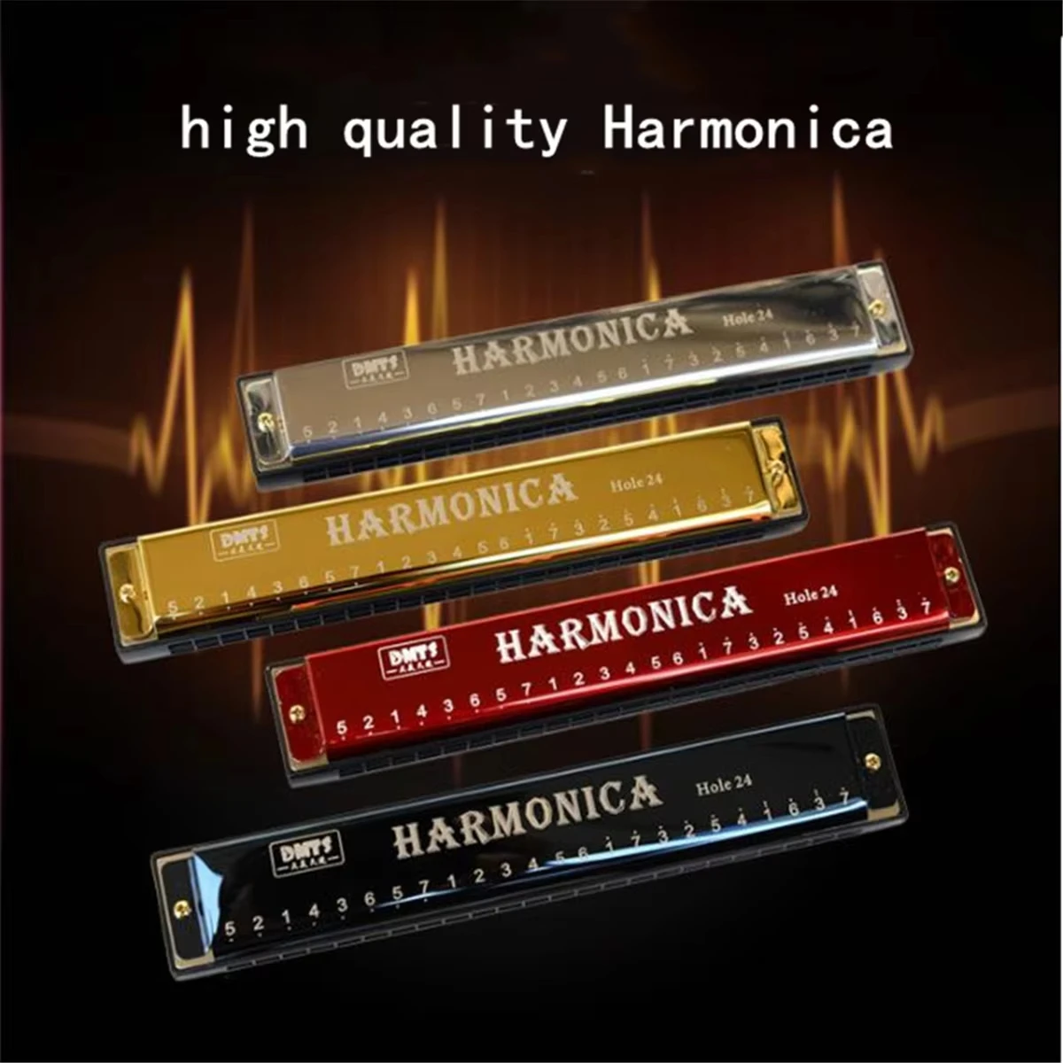 Professional 24 Hole Harmonica Mouth Metal Organ for Beginners with Case for Beginner Students Kids Gift Miwayer metal harmonica