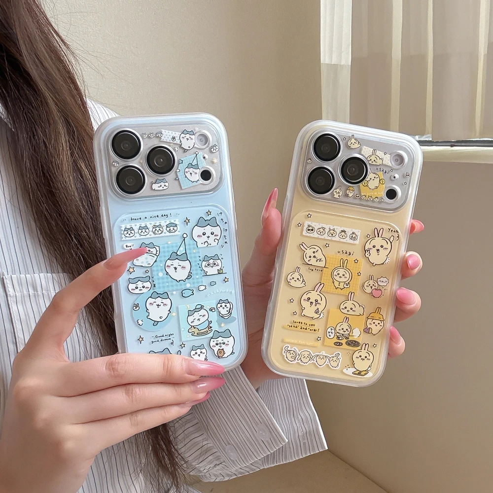 Charming Cartoon Chiikawa Hachiware Usagi Phone Case - Shockproof Hard Cover