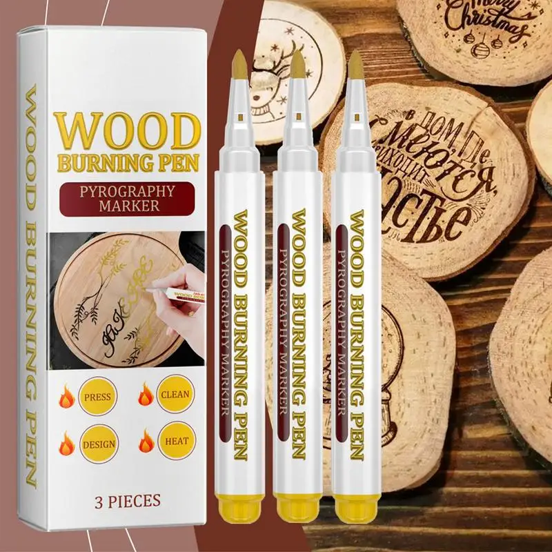 Scorch Pen Markers for Wood Drawing Waterproof Woodworking Drawing Walnut Basswood Birch and Poplar