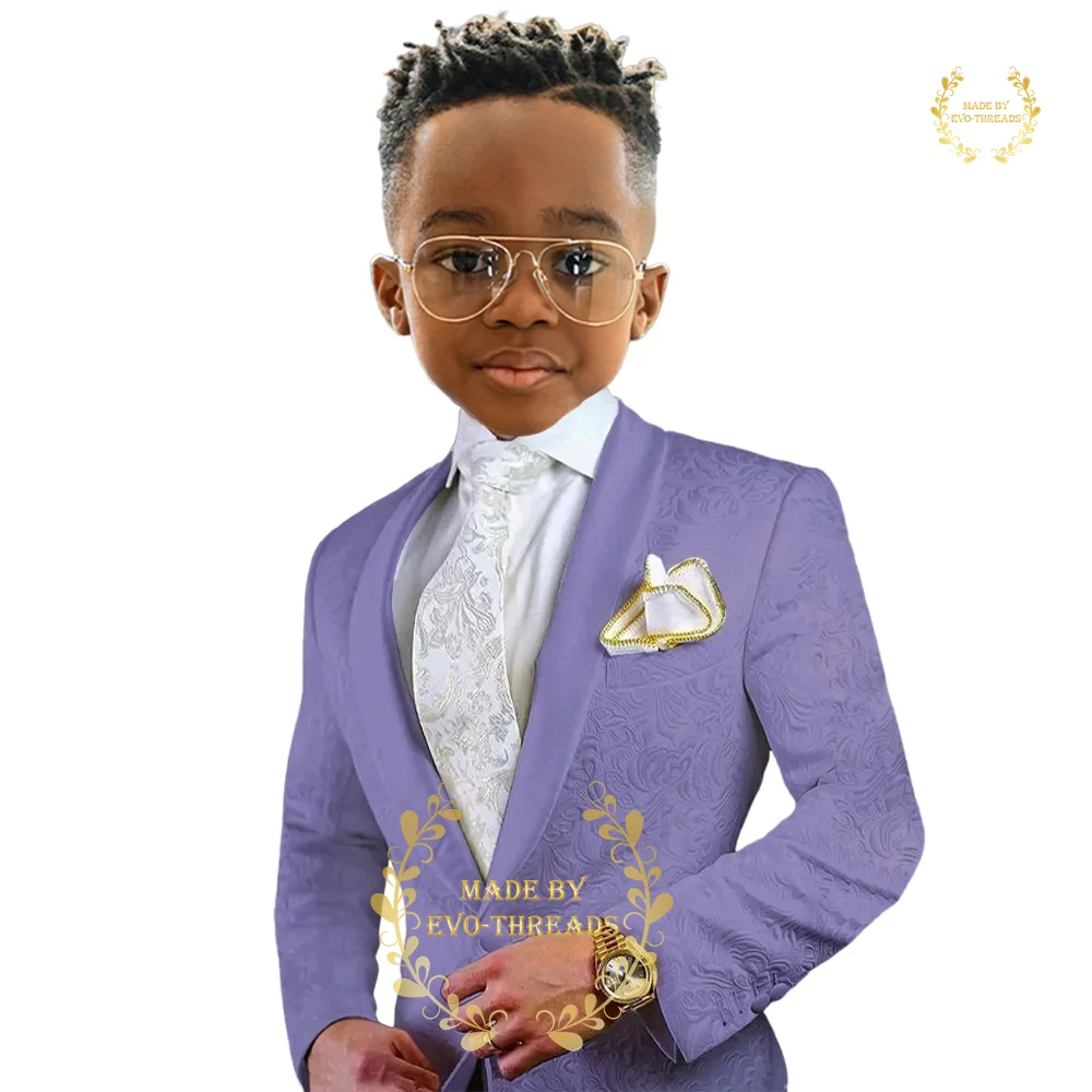 Boys suit' white 2-piece set (floral jacket+pants) age 2~16 kids formal event wedding prom child gift, tuxedo