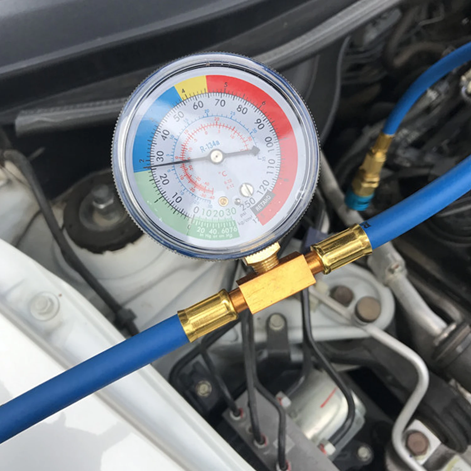 Car Air Conditioning AC R134A Refrigerant Hose Pressure Gauge Kits 600~300 PSI High Quality for Cars Recharge Hose Accessories