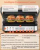 Press Grill Sandwich Maker with Removable Plates, 5 in 1 Smokeless Indoor Grill & Griddle with Meat Thermometer, CATTLEMAN CUISI 3