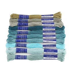 Premium Egyptian Cotton Embroidery Floss - 6 Strand, 8 Meters, Double Mercerized and Singed for Superior Cross Stitch and Sewing (Blue Fox 24)