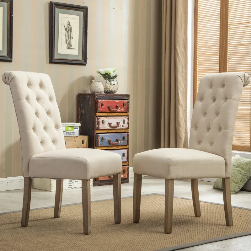 

Обеденный стул Roundhill Furniture привычка, набор из 2, обеденный стул Tan