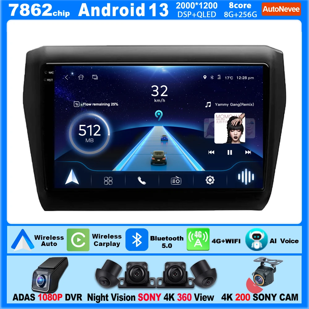 

Android для Suzuki Swift 2017 - 2019 автомобильный Автомагнитола Carplay стерео Автомагнитола Bluetooth мультимедийный плеер GPS Авторадио экран