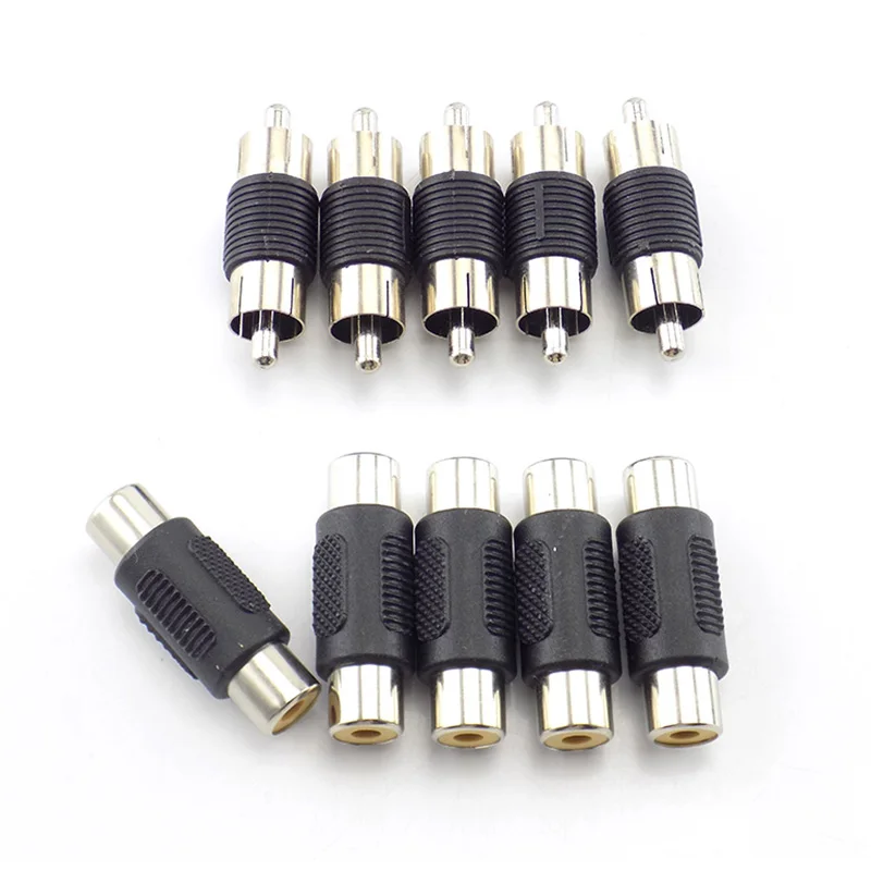 

2/5/10pcs video Rca female to female CCTV Coupler AV cable Connector Rca dual Male to male Audio Adapter Plug