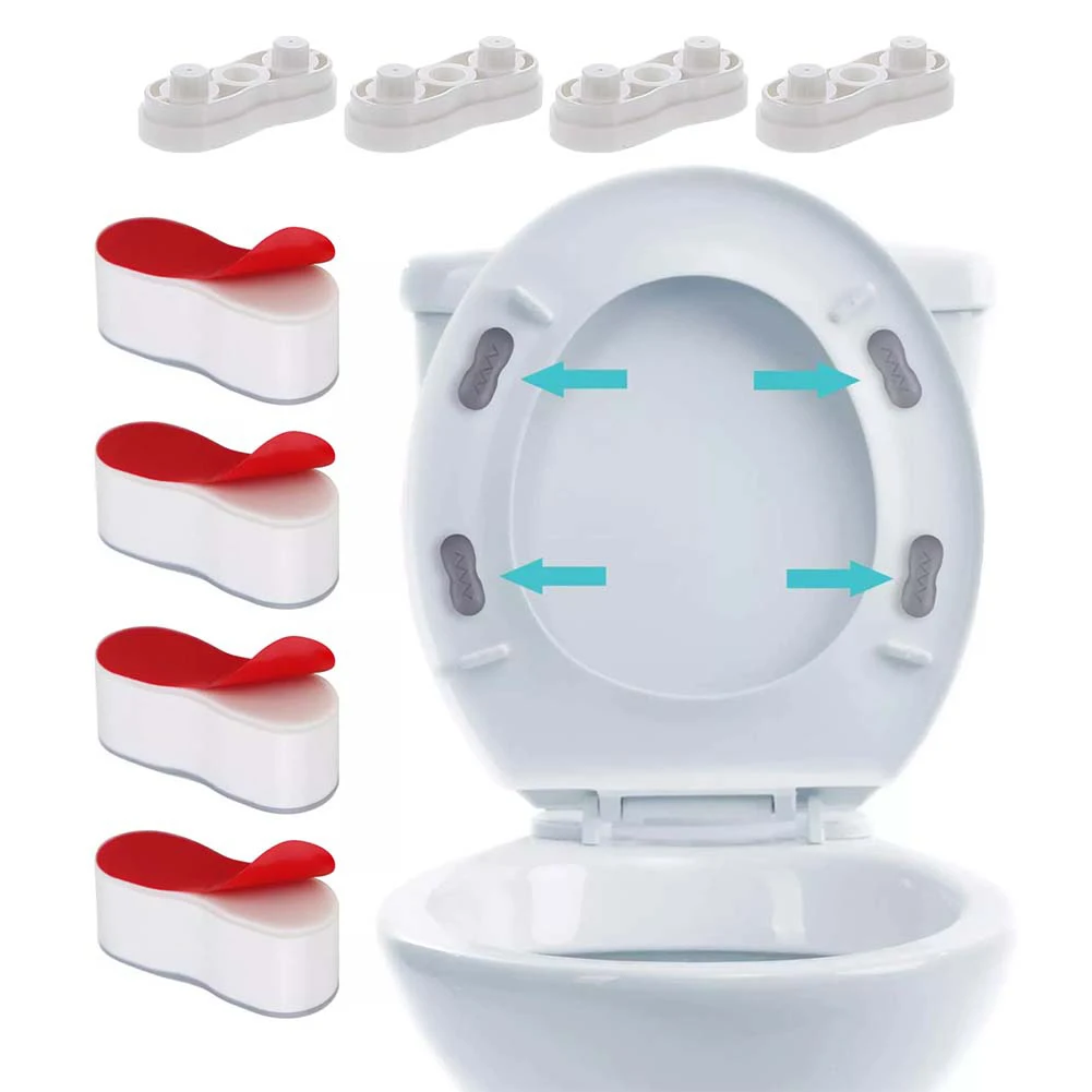 4Set Adjustable Bidet Seat Risers Toilet Seat Risers Toilet Lid Bumpers Gasket