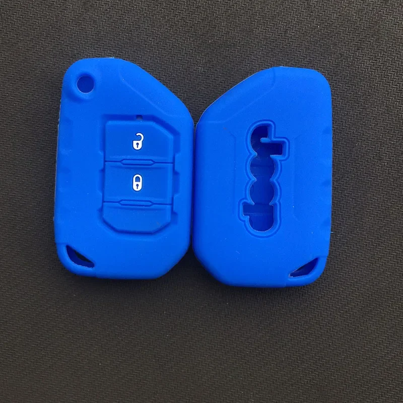 Silicone Rubber Car Key Protect Shell Cover Case for Jeep Wrangler JL JLU Flip 2-button key