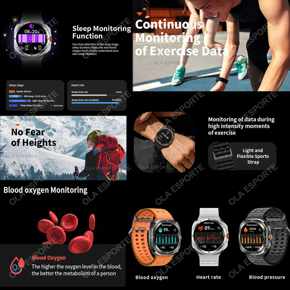 For Samsung Galaxy Watch 7 Ultra Smart Watch 49mm Sports Man Bluetooth Calls Heart Rate Monitor Galaxy 6 Upgraded Smartwatch Men - Image 2