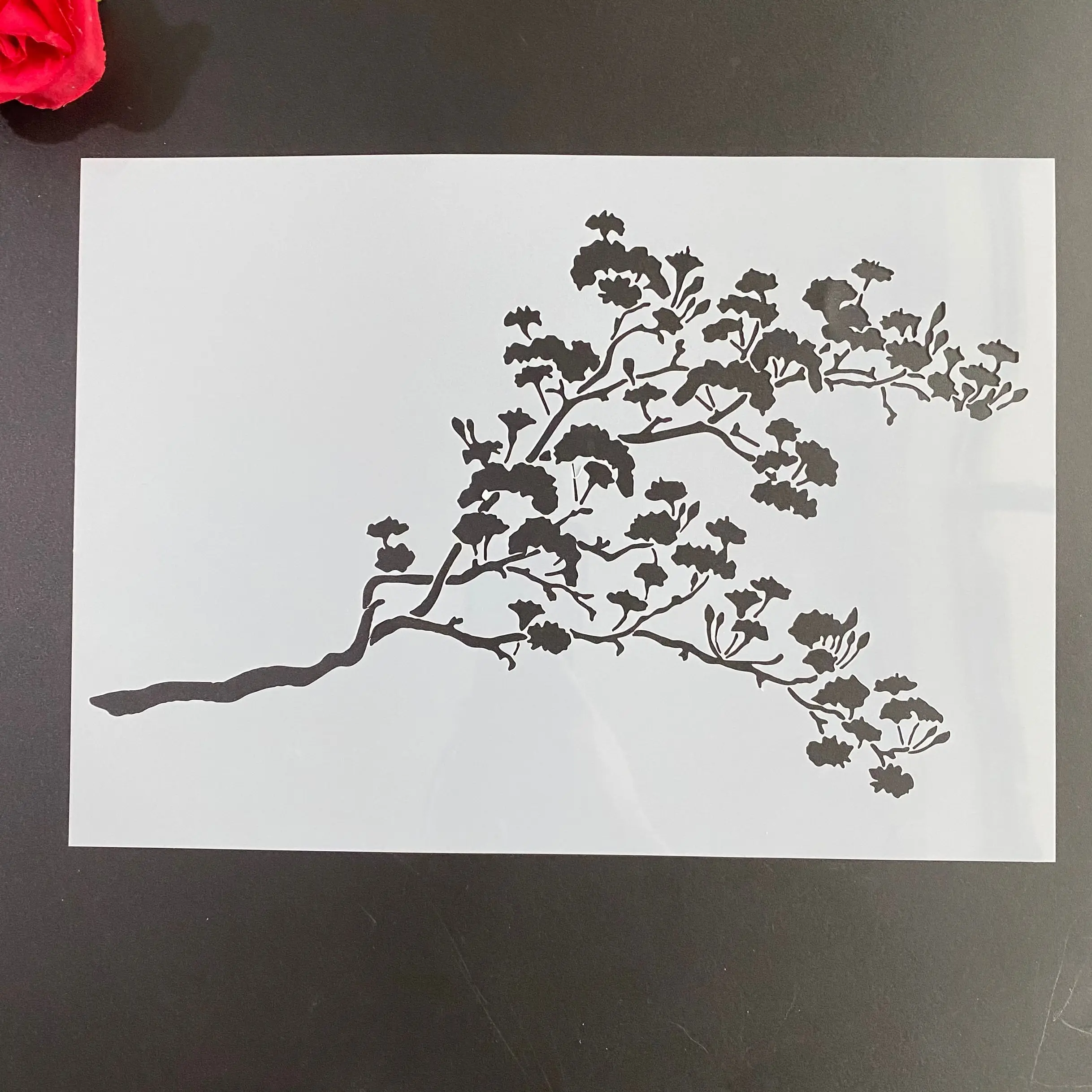 DIY 가지 스텐실 벽 그림 스크랩북 색칠 엠보싱 앨범 장식 종이 카드 템플릿, A4 29x21cm