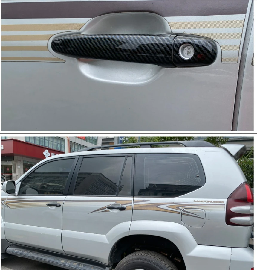 

Car Side Door Handle Bowl Decor Sticker Trim Cover Styling Accessories For Toyota Land Cruiser Prado FJ150 150 2010-2019 2020