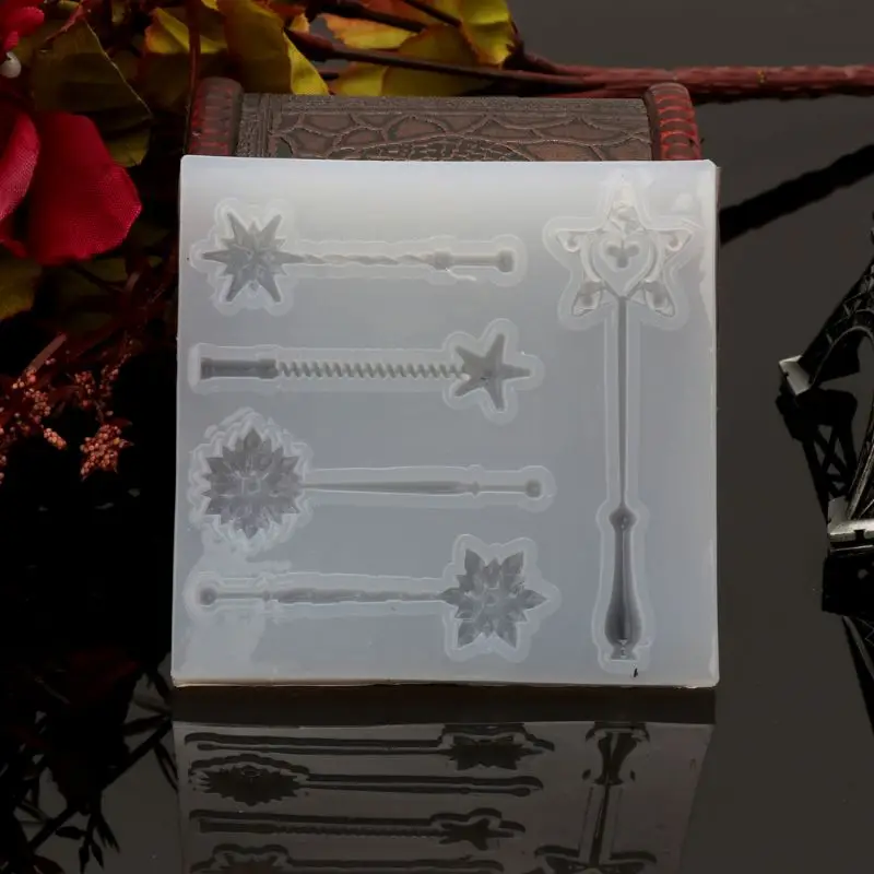 

Wizard Star Wand Resin Casting Mold Birthday Party Baby Showers Snowflake and Star Wands Silicone Mold DIY Art Craft Gift