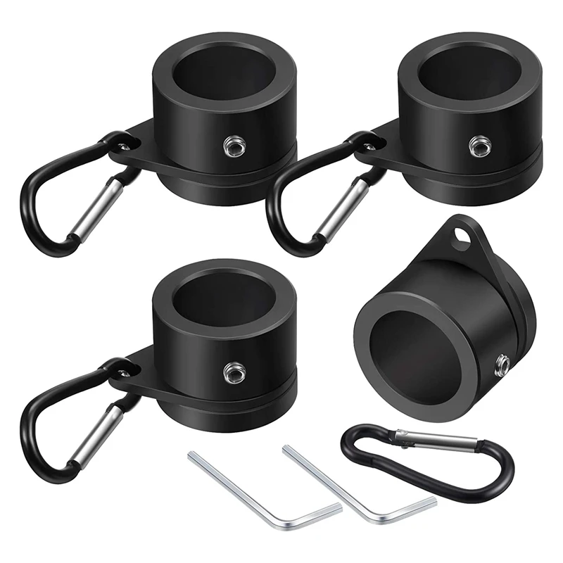 

Promotion! 4 Pcs Flag Pole Rings Aluminum Alloy Mounting Rings 360 Degree Rotating Flagpole Anti Wrap Flag Pole (1 Inch Black)