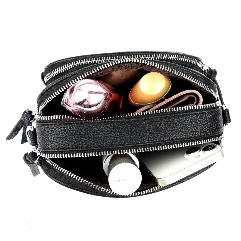 Fashion Shoulder Bag 2 layer zipper Crossbody bag For Women Female Messenger Bag