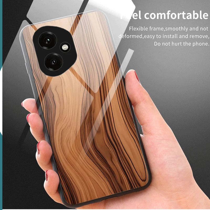 Panda Pattern Hard Tempered Glass Protective Phone Case