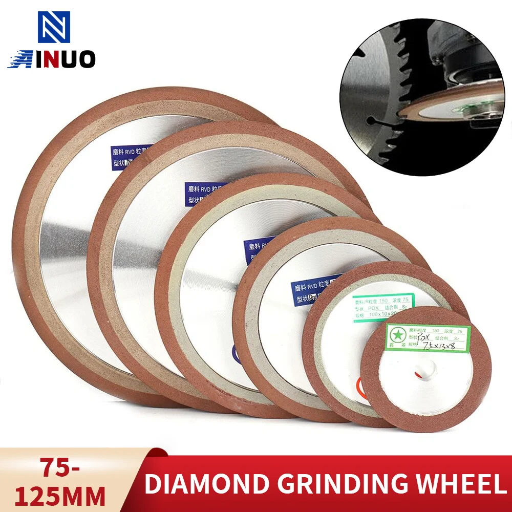 diamond grinding wheel cutting disc 75mm 80mm 100mm resin bond grinder for tungsten steel milling cutter sharpener 150 240 320 Resin Diamond Grinding Wheel Cutting Disc Bond Milling Sharpener Grinder for Tungsten Steel Carbide Cutter 75mm/80mm/100/125mm